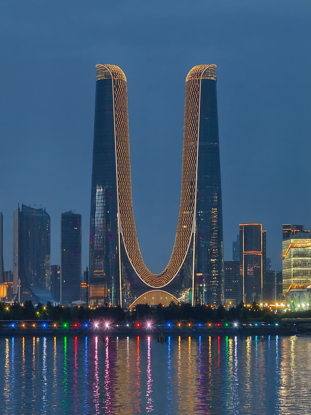 杭州城市阳台夜景旅行照片