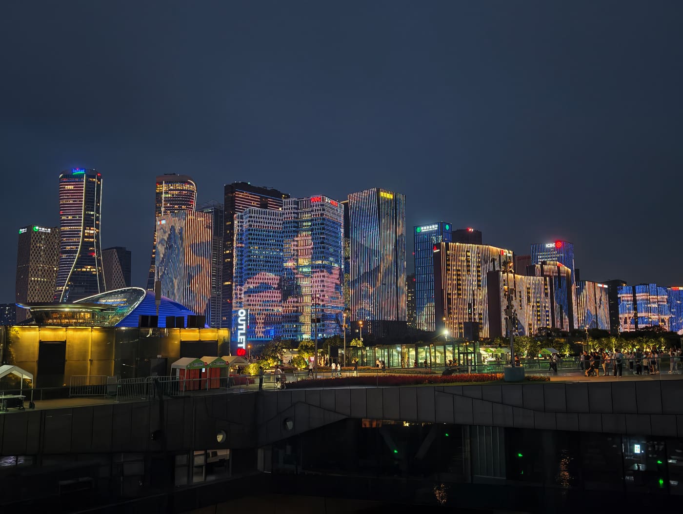 杭州城市阳台夜景旅行照片