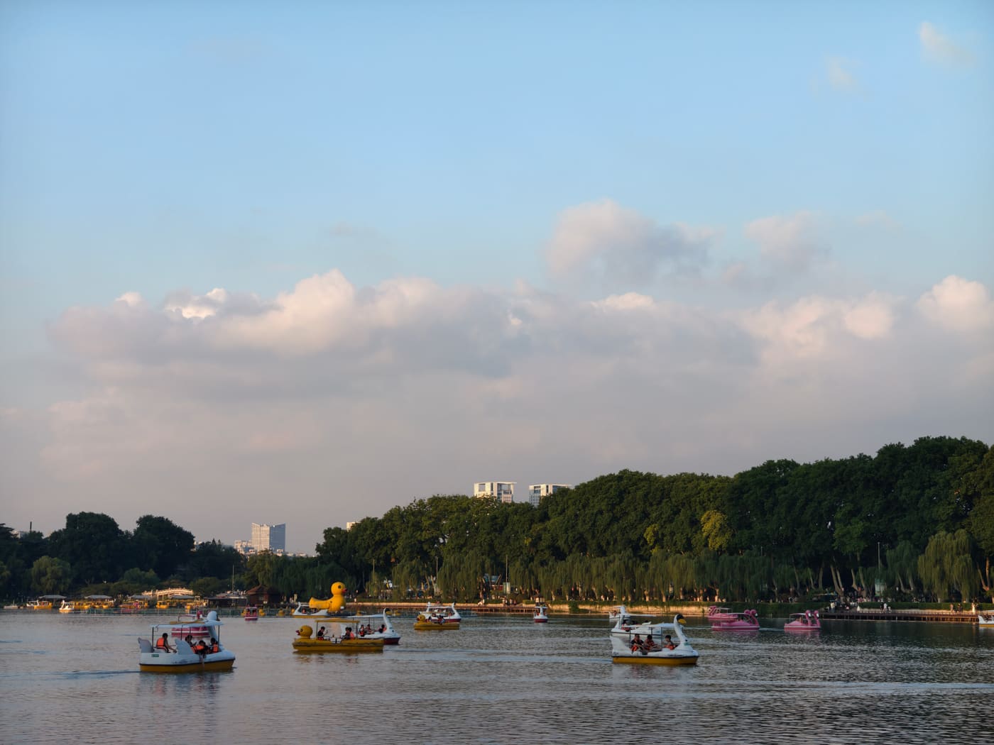 南京坐在玄武湖边旅行照片